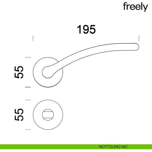 Maniglia per porta freely dnd handles nottolino wc