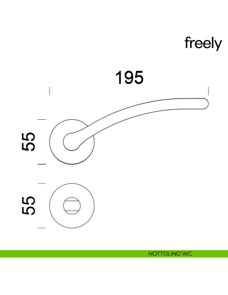 Maniglia per porta freely dnd handles nottolino wc