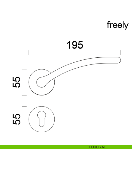 Maniglia per porta freely dnd handles foro yale