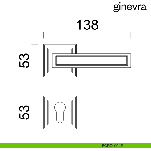 Maniglia per porta Ginevra dnd foro yale
