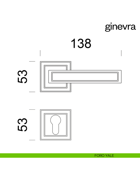 Maniglia per porta Ginevra dnd foro yale