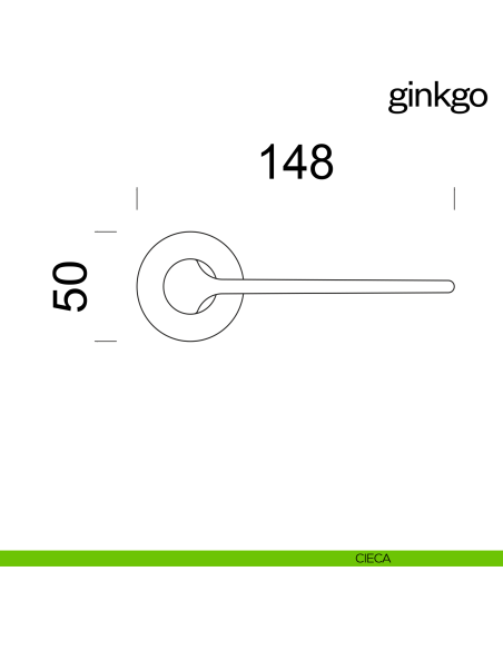 Maniglia per porta Ginkgo dnd Handles con rosetta fine cieca