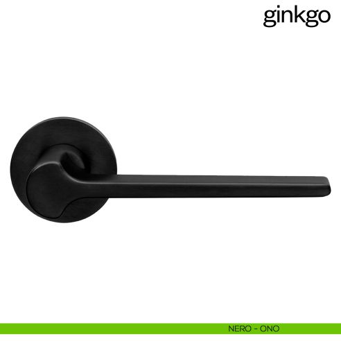 Maniglia per porta Ginkgo dnd Handles con rosetta fine nero