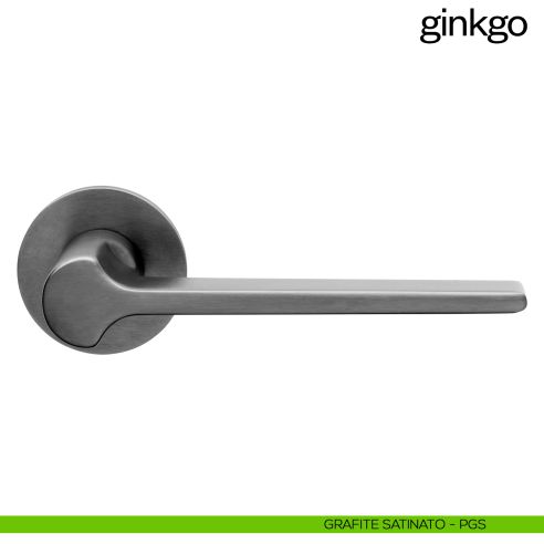 Maniglia per porta Ginkgo dnd Handles con rosetta fine grafite satinato