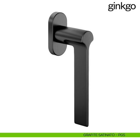 Maniglia per finestra martellina DK Ginkgo PVD grafite satinato