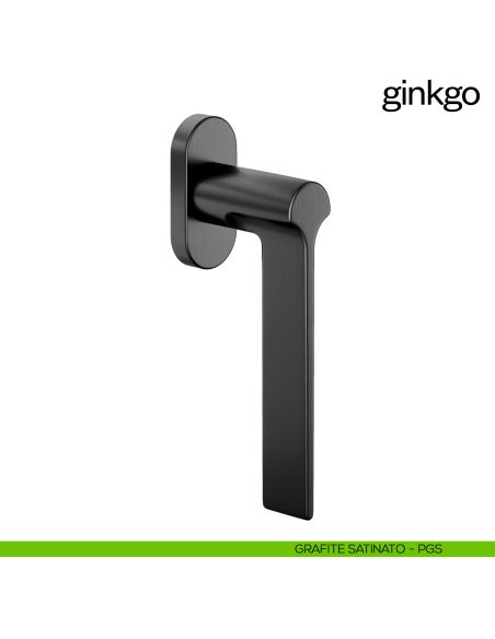 Maniglia per finestra martellina DK Ginkgo PVD grafite satinato