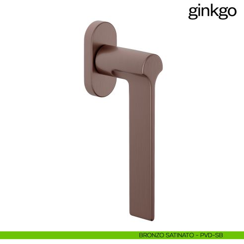 Maniglia per finestra martellina DK Ginkgo bronzo satinato