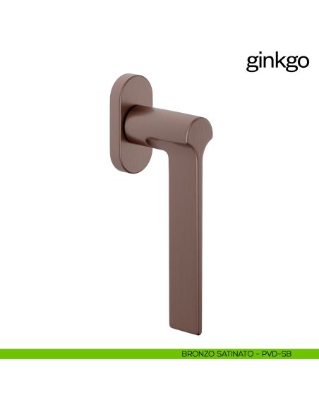 Maniglia per finestra martellina DK Ginkgo bronzo satinato