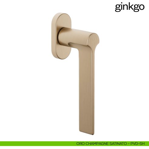 Maniglia per finestra martellina DK Ginkgo PVD oro champagne satinato