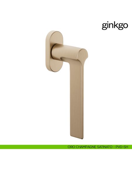 Maniglia per finestra martellina DK Ginkgo PVD oro champagne satinato