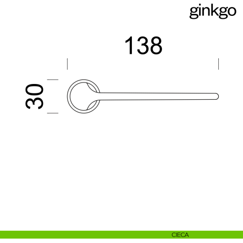 Maniglia per porta Ginkgo dnd handles con rosetta minimale Unico cieca