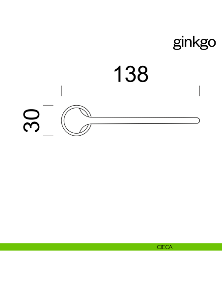 Maniglia per porta Ginkgo dnd handles con rosetta minimale Unico cieca