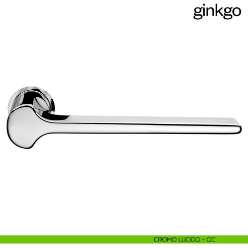 Maniglia per porta Ginkgo dnd handles con rosetta minimale Unico cromo lucido