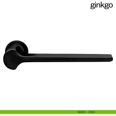 Maniglia per porta Ginkgo dnd handles con rosetta minimale Unico nero