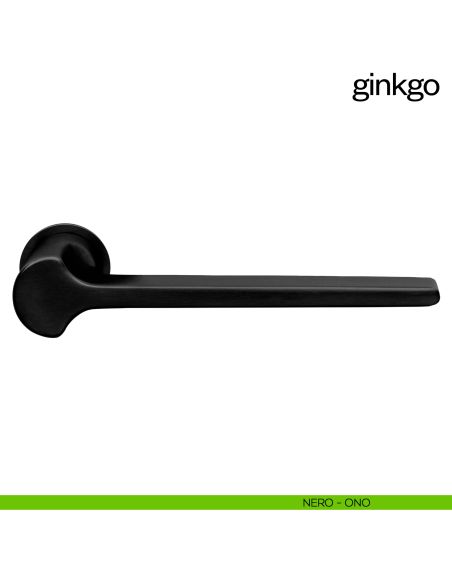 Maniglia per porta Ginkgo dnd handles con rosetta minimale Unico nero