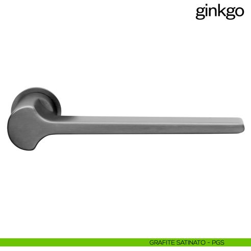 Maniglia per porta Ginkgo dnd handles con rosetta minimale Unico grafite satinato