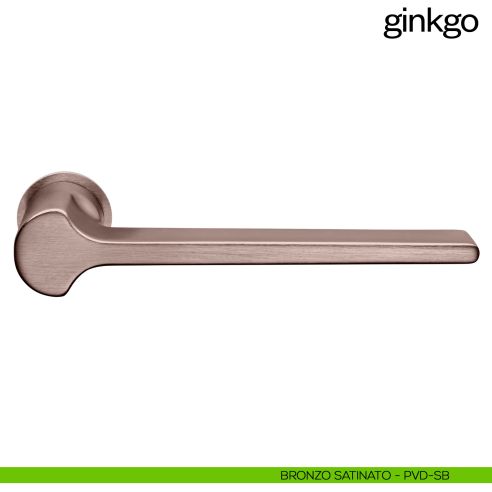 Maniglia per porta Ginkgo dnd handles con rosetta minimale Unico bronzo satinato