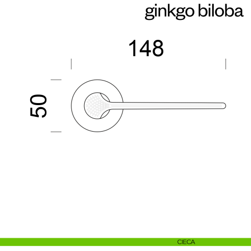 Maniglia per porta Ginkgo Biloba dnd Handles con rosetta fine cieca
