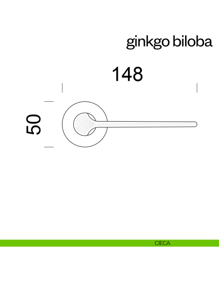 Maniglia per porta Ginkgo Biloba dnd Handles con rosetta fine cieca