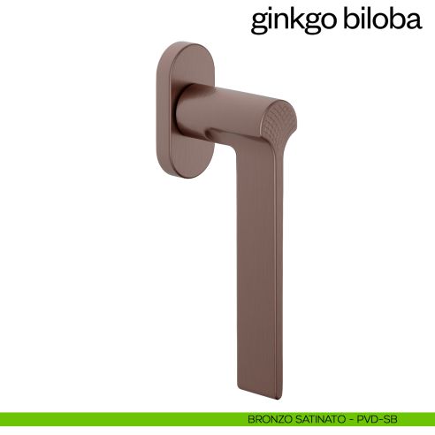 Maniglia per finestra martellina DK Ginkgo Biloba dnd bronzo satinato