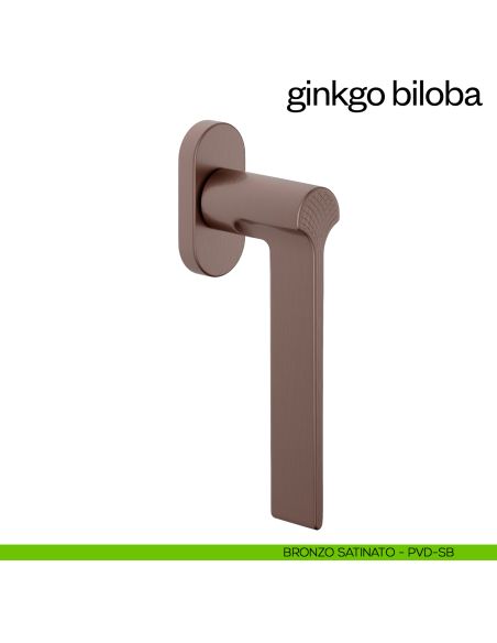 Maniglia per finestra martellina DK Ginkgo Biloba dnd bronzo satinato