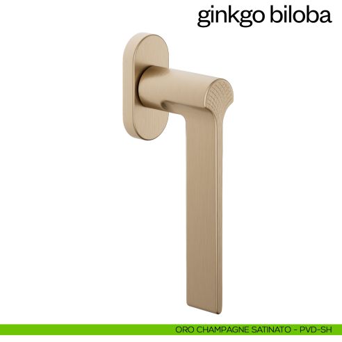 Maniglia per finestra martellina DK Ginkgo Biloba dnd oro champagne satinato