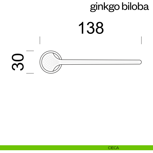 Maniglia per porta Ginkgo Biloba dnd handles con rosetta minimale Unico cieca