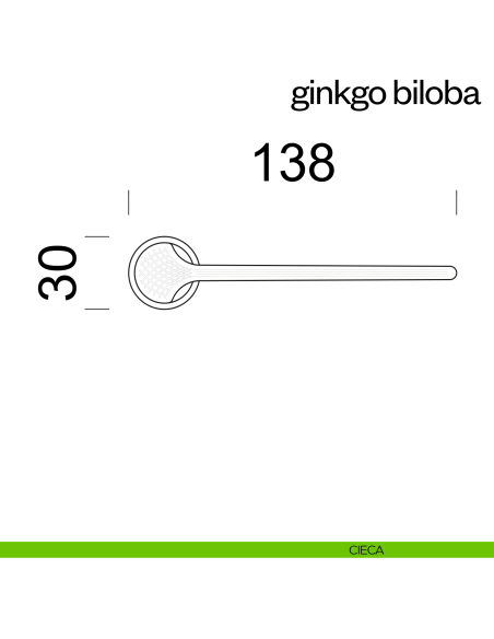 Maniglia per porta Ginkgo Biloba dnd handles con rosetta minimale Unico cieca