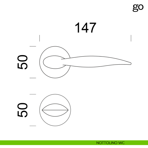 Maniglia per porta Go dnd Handles nottolino wc