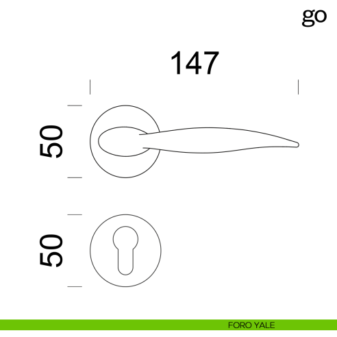 Maniglia per porta Go dnd Handles foro yale