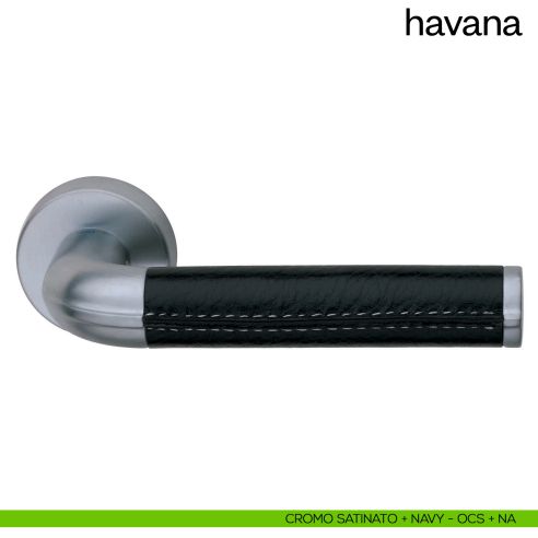 Maniglia per porta Havana dnd Handles cromo satinato + navy