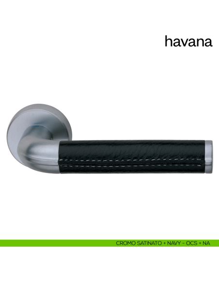 Maniglia per porta Havana dnd Handles cromo satinato + navy