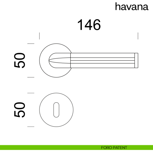 Maniglia per porta Havana dnd Handles foro patent