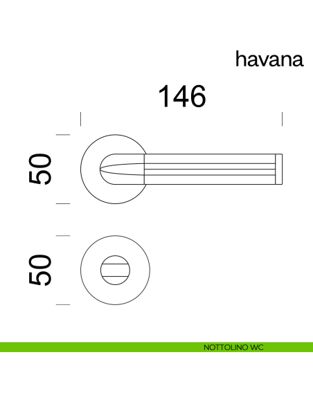 Maniglia per porta Havana dnd Handles nottolino wc