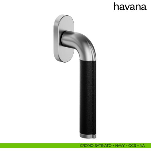 Maniglia per finestra martellina DK Havana dnd cromo satinato + navy