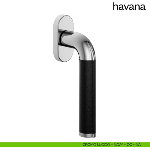 Maniglia per finestra martellina DK Havana dnd cromo lucido + navy