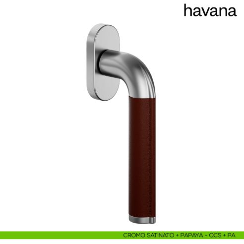 Maniglia per finestra martellina DK Havana dnd cromo satinato + papaya