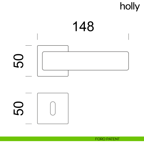 Maniglia per porta Holly dnd Handles foro patent