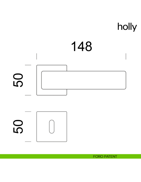 Maniglia per porta Holly dnd Handles foro patent