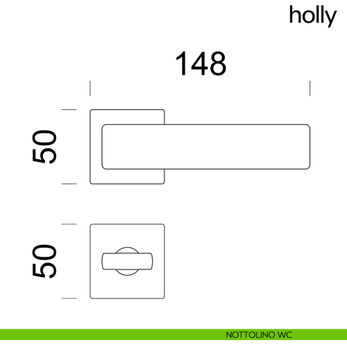 Maniglia per porta Holly dnd Handles nottolino wc