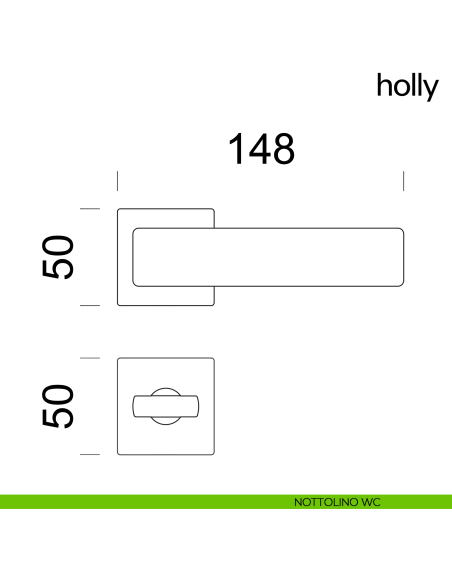 Maniglia per porta Holly dnd Handles nottolino wc