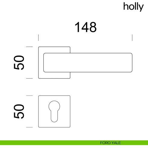 Maniglia per porta Holly dnd Handles foro yale