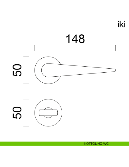 Maniglia per porta Iki dnd Handles nottolino wc