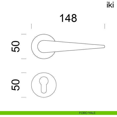 Maniglia per porta Iki dnd Handles foro yale