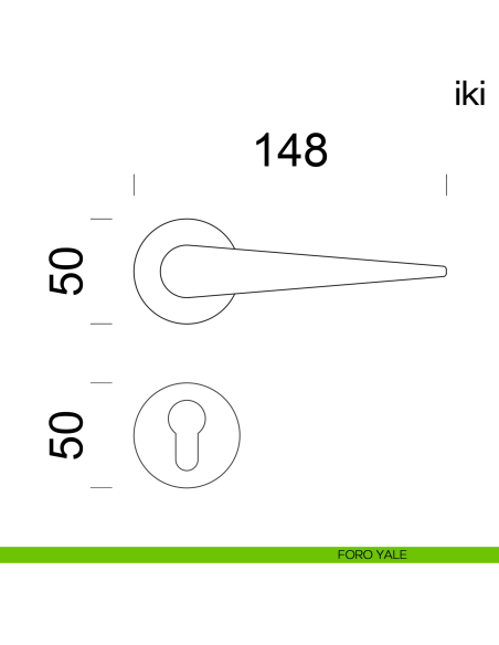 Maniglia per porta Iki dnd Handles foro yale