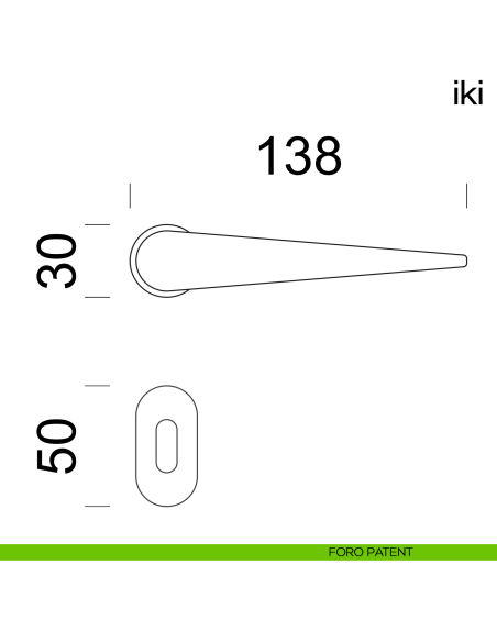 Maniglia per porta Iki dnd handles con rosetta minimale Unico foro patent