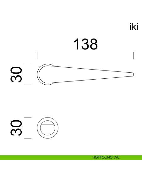 Maniglia per porta Iki dnd handles con rosetta minimale Unico nottolino wc
