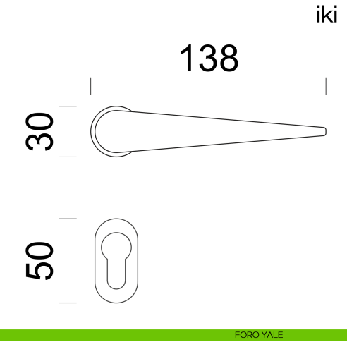 Maniglia per porta Iki dnd handles con rosetta minimale Unico foro yale
