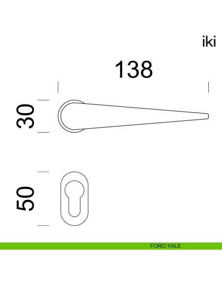 Maniglia per porta Iki dnd handles con rosetta minimale Unico foro yale