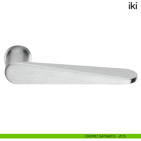 Maniglia per porta Iki dnd handles con rosetta minimale Unico cromo satinato